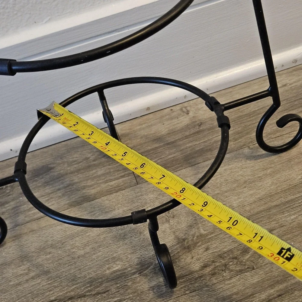 Southern Living at home‎ black metal iron 2 tiers stand cake dessert holder